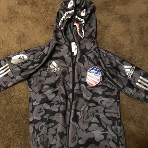 BAPE x Adidas Black Shark Hoodie